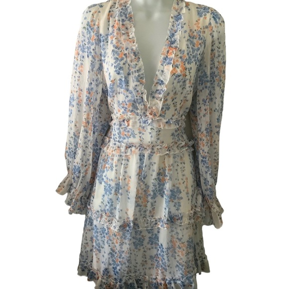 Dresses & Skirts - Boho floral prints with ruffles dress with open back,women's mini dress #1006